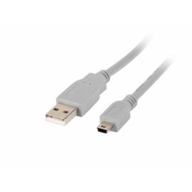 CABLE USB LANBERG 2.0 MACHO/MINI USB MACHO 1.8M GRIS