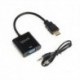 IGGUAL ADAPTADOR HDMI A VGA + AUDIO (3.5 MM)