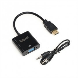 IGGUAL ADAPTADOR HDMI A VGA + AUDIO (3.5 MM)