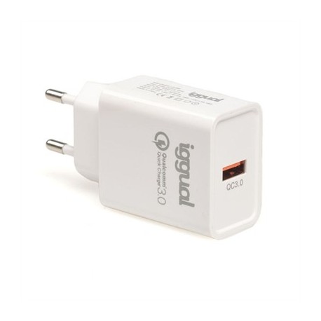 IGGUAL CARGADOR 1XUSB CARGA RAPIDA QC3.0 18W