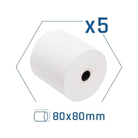 IGGUAL PACK 5 ROLLOS PAPEL TERMICO SIN BPA 80X80MM