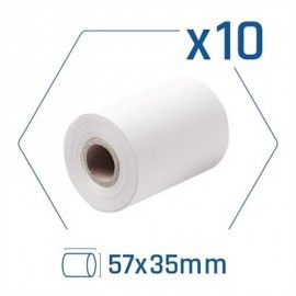 IGGUAL PACK 10 ROLLOS PAPEL TERMICO DATAFONO 57X35