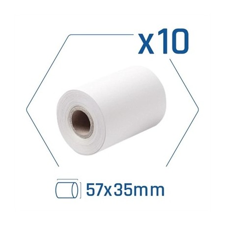 IGGUAL PACK 10 ROLLOS PAPEL TERMICO DATAFONO 57X35