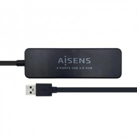 AISENS HUB USB 3.0 TIPO A/M-4XTIPO A/H NEGRO 30CM