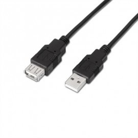 CABLE AISENS USB 2.0 TIPO A M-A H NEGRO 1.8M