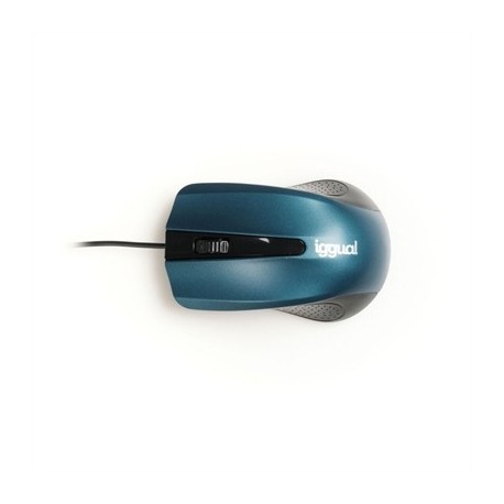 IGGUAL RATON OPTICO COM-ERGONOMIC-RL-800DPI AZUL