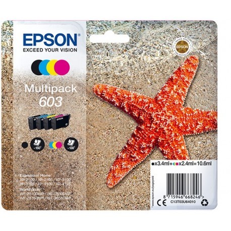 EPSON TINTA MULTIPACK STD ESTRELLA DE MAR 4 TINTAS 603 NO TAG MULTI