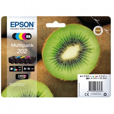 EPSON MULTIPACK 5-COLOURS 202 CLARIA PREMIUM INK KIWI