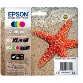 EPSON TINTA MULTIPACK STD/XL ESTRELLA DE MAR 4 TINTAS 603 XL NEGRO/STD. CMY NO TAG MULTI