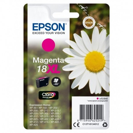 EPSON EXPRESSION HOME XP-102/205/215/305/405 CARTUCHO MAGENTA ALTA CAPACIDAD 18XL