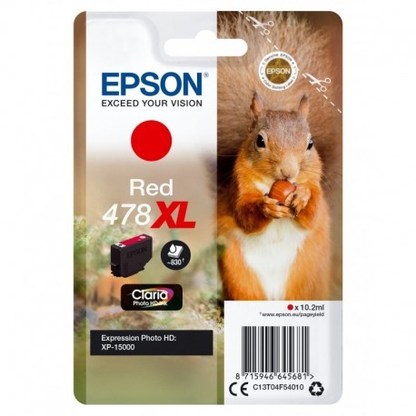 EPSON SINGLEPACK ROJO 478XL CLARIA PHOTO HD INK ARDILLA