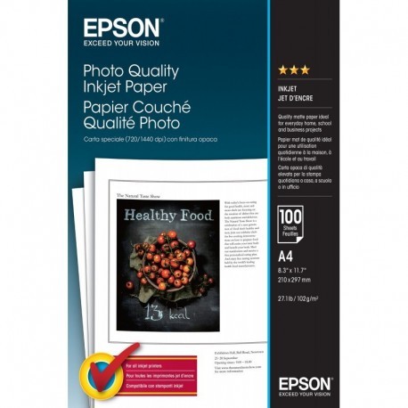 EPSON PAPEL ESPECIAL HQ, A4, 100 HOJAS, 102G.