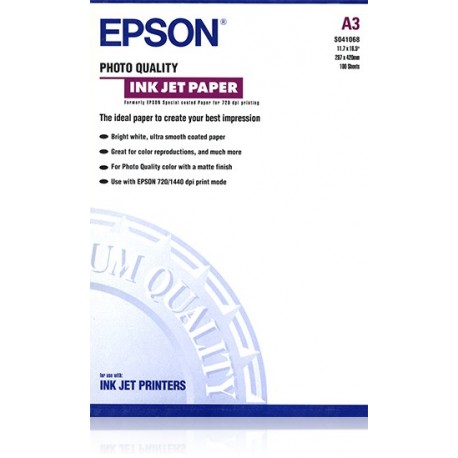 EPSON PAPEL ESPECIAL HQ, A3, 100 HOJAS, 105G.