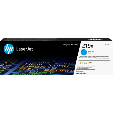 HP 219X HIGH YIELD CYAN ORIGINAL LASERJET TONER CARTRIDGE