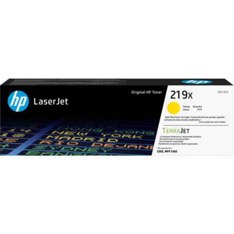 HP 219X HIGH YIELD YELLOW ORIGINAL LASERJET TONER CARTRIDGE