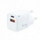 COOLBOX CARGADOR GAN 20W USB-C/USB-A PARED