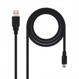 NANOCABLE CABLE USB 2.0, A/M-MINI B/M, NEGRO, 0.5M