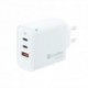COOLBOX CARGADOR PARED GAN 65W USB-C/USB-C/USB-A