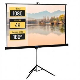 IGGUAL PANTALLA 100" 180X180 CM CON TRIPODE+BOLSA