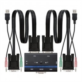 NANOCABLE KVM SWITCH VGA USB 1U-2PC+CABLE