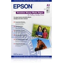 EPSON PAPEL PREMIUM GLOSSY PHOTO 255G, 20 HOJAS DE A3