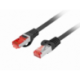 CABLE RED LANBERG LATIGUILLO CAT.6 S/FTP LSZH CU 0.25M NEGRO FLUKE  PASSED