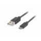 CABLE USB LANBERG 2.0 MACHO/MICRO USB MACHO QUICK CHARGE 3.0 1.8M NEGRO
