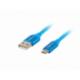 CABLE USB LANBERG 2.0 MACHO/MICRO USB MACHO QUICK CHARGE 3.0 1M AZUL