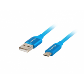 CABLE USB LANBERG 2.0 MACHO/MICRO USB MACHO QUICK CHARGE 3.0 1M AZUL