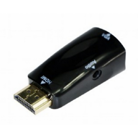 ADAPTADOR GEMBIRD HDMI A VGA HEMBRA CON 3,5MM AUDIO 0,15M