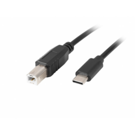 CABLE LANBERG USB C MACHO A USB B 2.0 MACHO 1.8M NEGRO