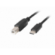 CABLE LANBERG USB C MACHO A USB B 2.0 MACHO 3M NEGRO