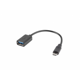 ADAPTADOR LANBERG OTG USB MICRO(M) 2.0 A USB-A(H) 15 CM NEGRO