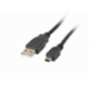CABLE USB LANBERG 2.0 MACHO/MINI USB MACHO FERRITA 1.8M NEGRO