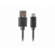 CABLE USB LANBERG 2.0 MACHO/USB C MACHO QUICK CHARGE 3.0 0.5M NEGRO