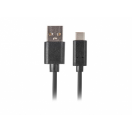 CABLE USB LANBERG 2.0 MACHO/USB C MACHO QUICK CHARGE 3.0 0.5M NEGRO