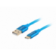CABLE USB LANBERG 2.0 MACHO/USB C MACHO QUICK CHARGE 3.0 1M AZUL