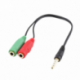 EWENT CABLE AUDIO JACK 3,5/M-2 JACK 3,5/H -0,15MT