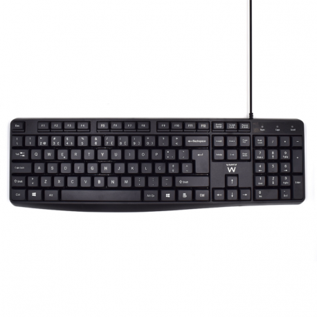 TECLADO EWENT QUERTY PORTUGUES ESCRITURA SILENCIOSA USB NEGRO