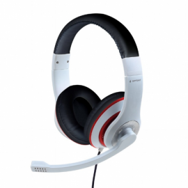 AURICULARES GEMBIRD MHS-03-WTRDBK BLANCO NEGRO ROJO MICROFONO ALAMBRICO JACK