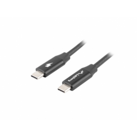 CABLE LANBERG USB C MACHO/MACHO 1M QUICK CHARGE 4.0 NEGRO