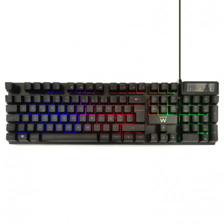 TECLADO GAMING EWENT PT USB RETROILUMINADO MEMBRANA NEGRO
