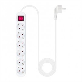 NANOCABLE REGLETA 6 TOMAS CON INTERRUPTOR BLANCA