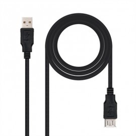 NANOCABLE CABLE USB 2.0, TIPO A/M-A/H, NEGRO, 3M