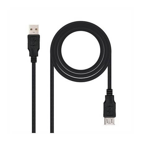 NANOCABLE CABLE USB 2.0, TIPO A/M-A/H, NEGRO, 3M