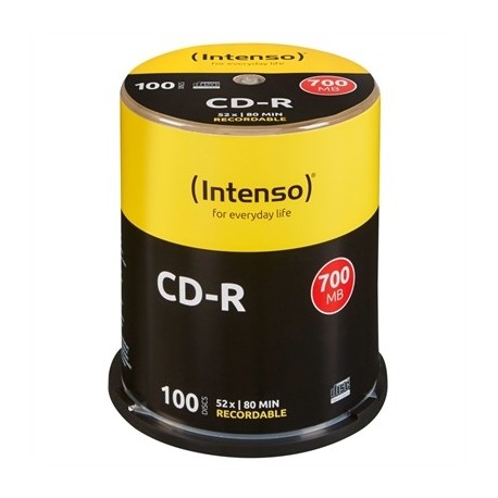 INTENSO CD-R 700MB/80MIN TUBO 100 UNIDADES