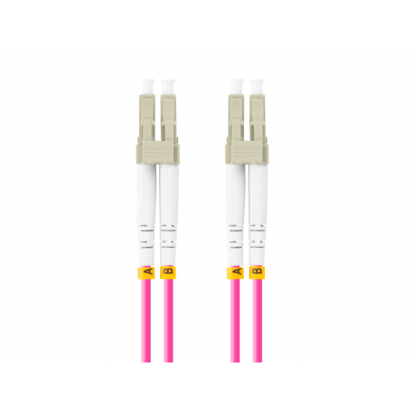 CABLE DE FIBRAOPTICA LANBERG 2M MULTI LC/UPC-LC/UPC DUPLEX OM4 50/125 LSZH VIOL
