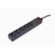 PROTECTOR CONTRA SOBRETENSIONES GEMBIRD 5 ENCHUFES 4,5 M NEGRO