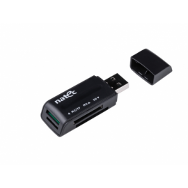LECTOR DE TARJETAS NATEC MINI ANT 3 SDHC MMC M2 MICROSD USB 2.0 NEGRO