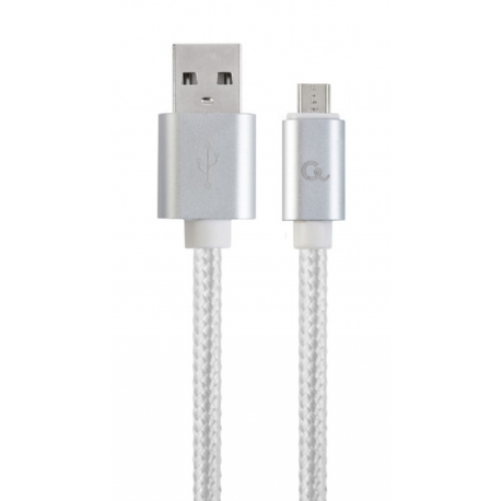 CABLE USB  GEMBIRD TRENZADO ALGODON CONECTORES METALICOS, 1,8 M